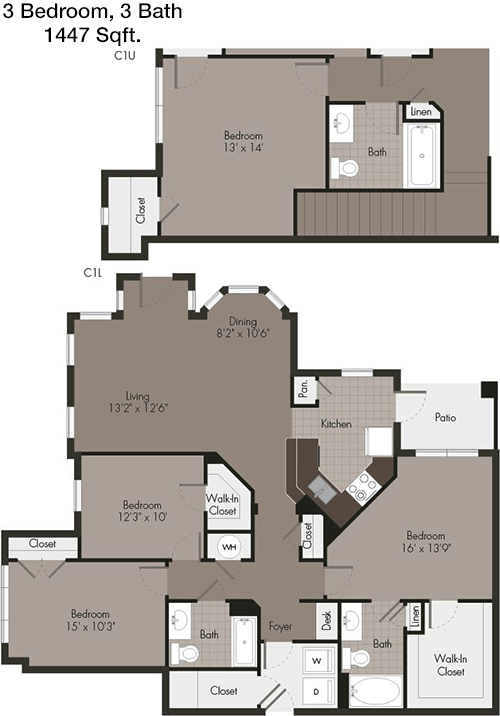 1,447 sq ft floorplan layout