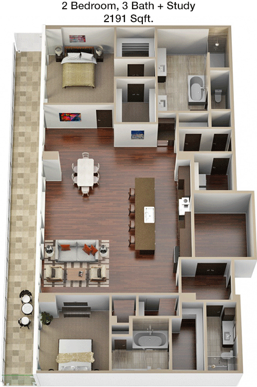 2,191 sq ft floorplan layout