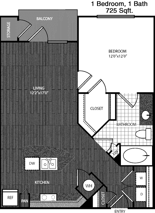 725 sq ft floorplan layout