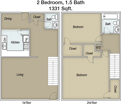 1,331 sq ft floorplan layout