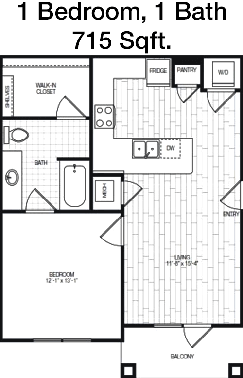 715 sq ft floorplan layout