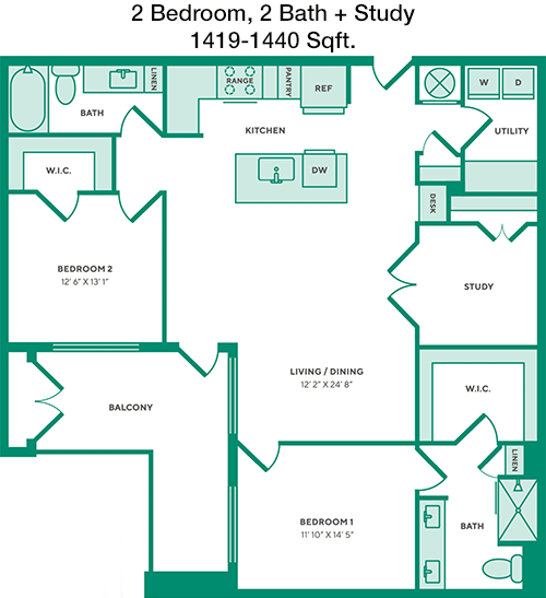 1,419 sq ft floorplan layout