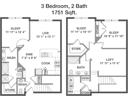 1,751 sq ft floorplan layout