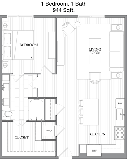 944 sq ft floorplan layout