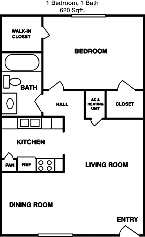 620 sq ft floorplan layout