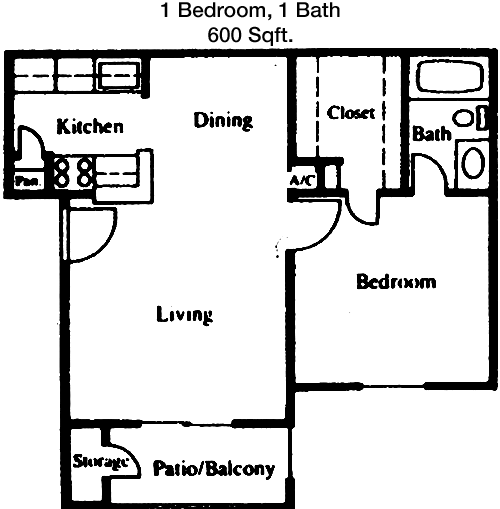 600 sq ft floorplan layout