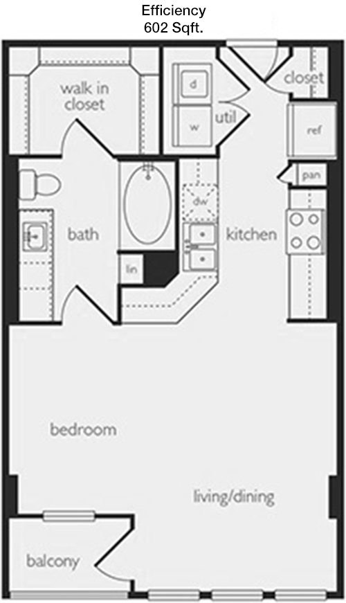602 sq ft floorplan layout