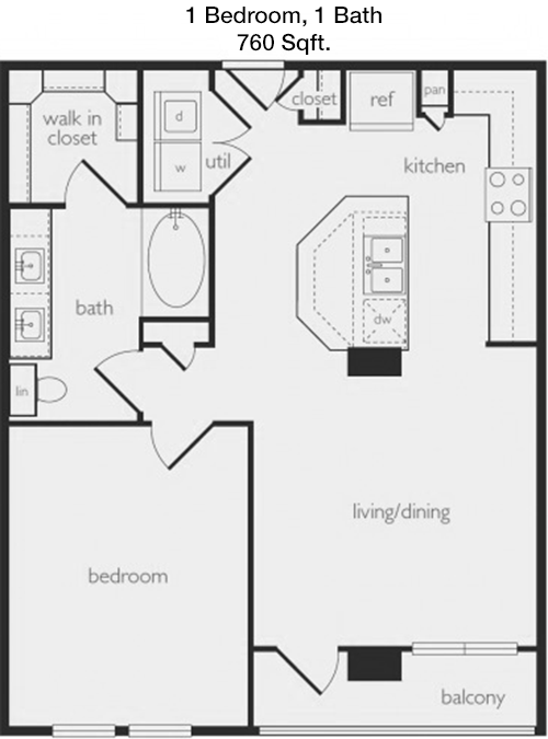 760 sq ft floorplan layout