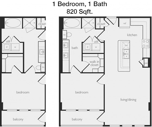 820 sq ft floorplan layout