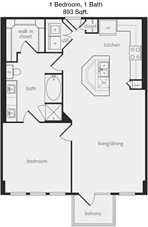 893 sq ft floorplan layout