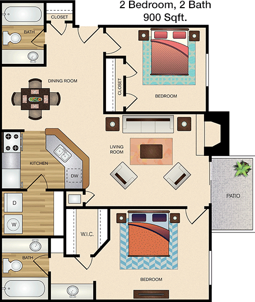 900 sq ft floorplan layout