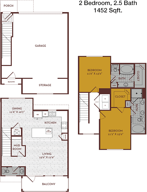 1,452 sq ft floorplan layout