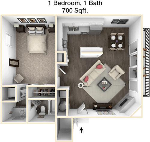 700 sq ft floorplan layout