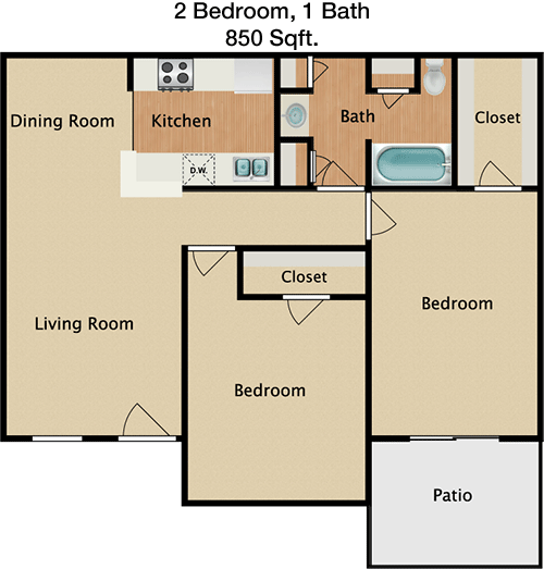 850 sq ft floorplan layout