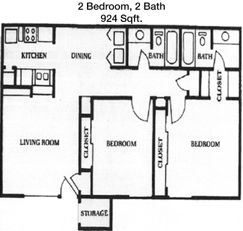 924 sq ft floorplan layout