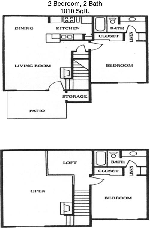 1,010 sq ft floorplan layout