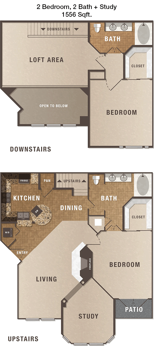 1,556 sq ft floorplan layout