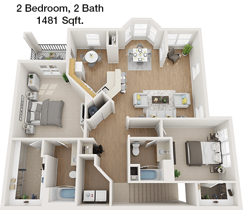 1,481 sq ft floorplan layout