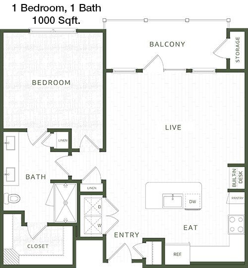 1,000 sq ft floorplan layout
