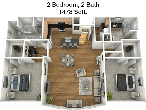 1,478 sq ft floorplan layout