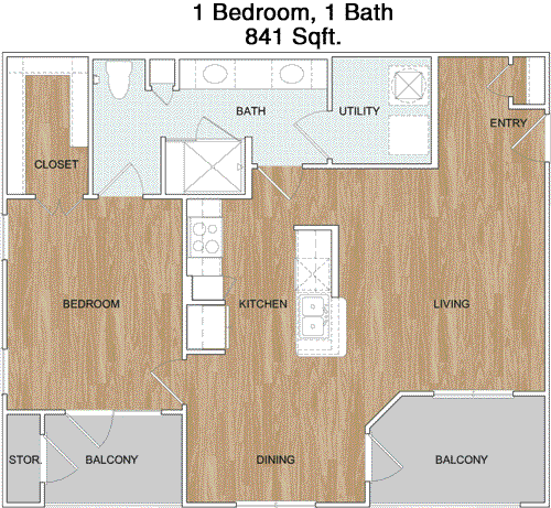 841 sq ft floorplan layout
