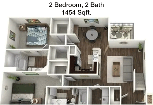 1,454 sq ft floorplan layout