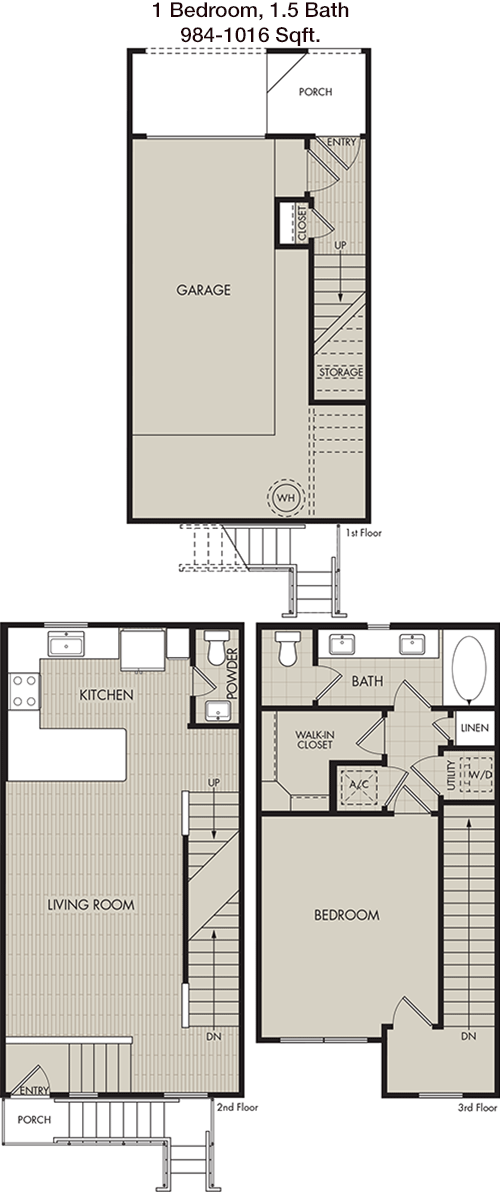 984 sq ft floorplan layout