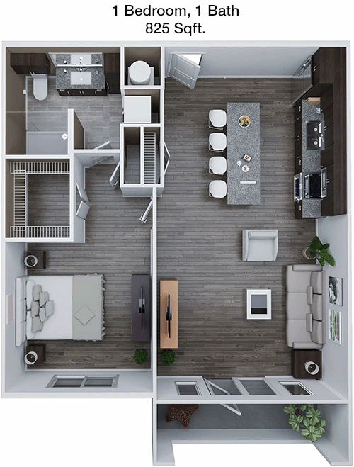 825 sq ft floorplan layout