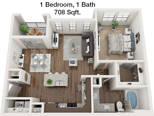 780 sq ft floorplan layout