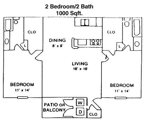 1,000 sq ft floorplan layout