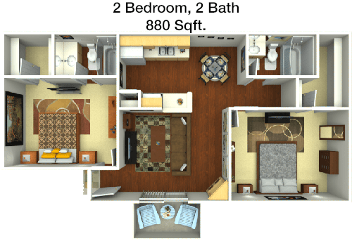 880 sq ft floorplan layout