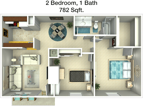 782 sq ft floorplan layout