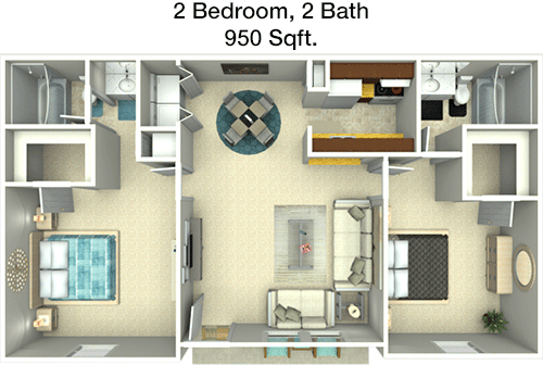 950 sq ft floorplan layout