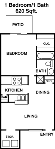 620 sq ft floorplan layout
