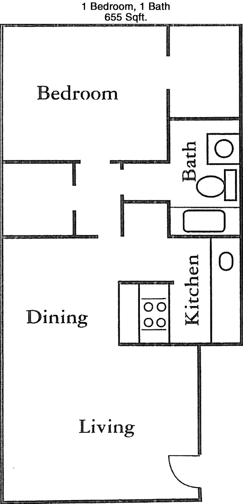 655 sq ft floorplan layout
