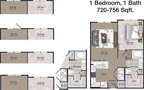 720 sq ft floorplan layout