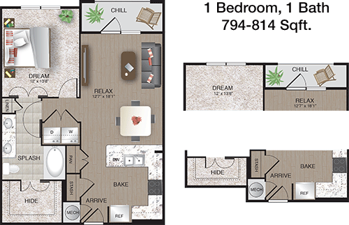 794 sq ft floorplan layout