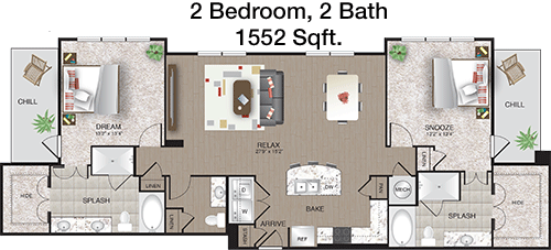 1,552 sq ft floorplan layout
