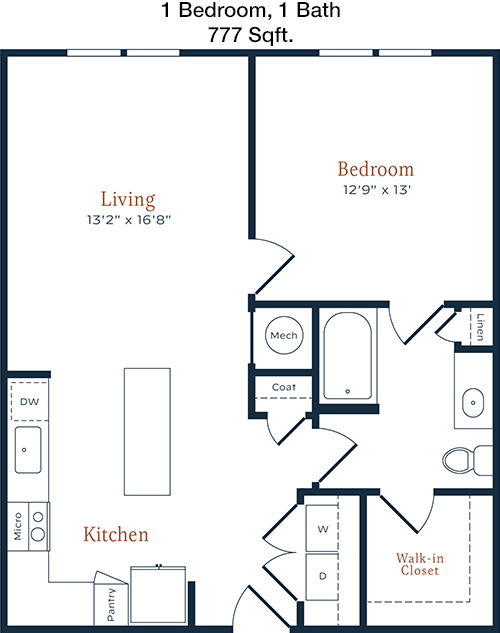 777 sq ft floorplan layout