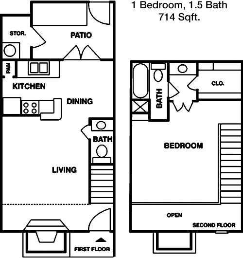 714 sq ft floorplan layout