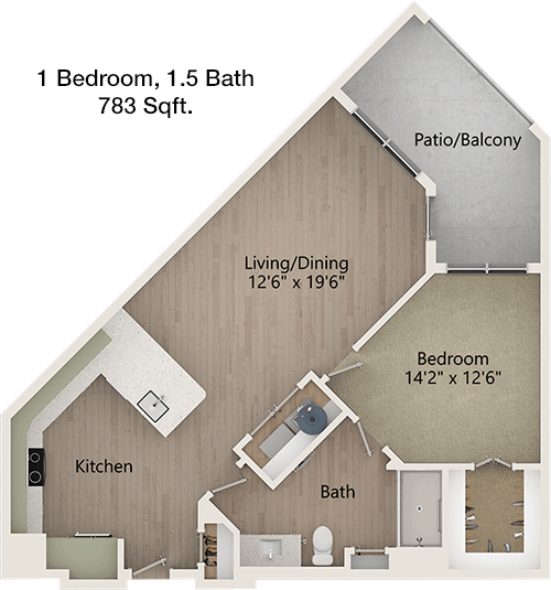 783 sq ft floorplan layout