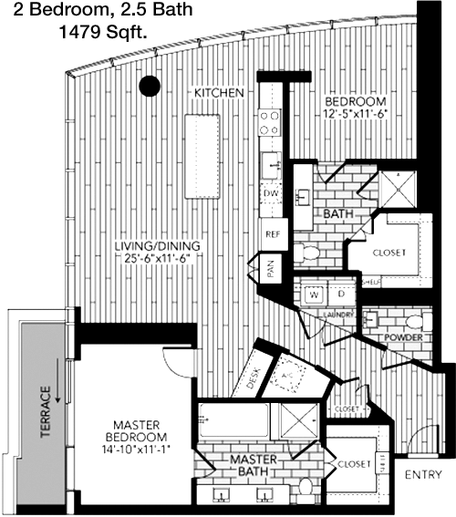 1,479 sq ft floorplan layout