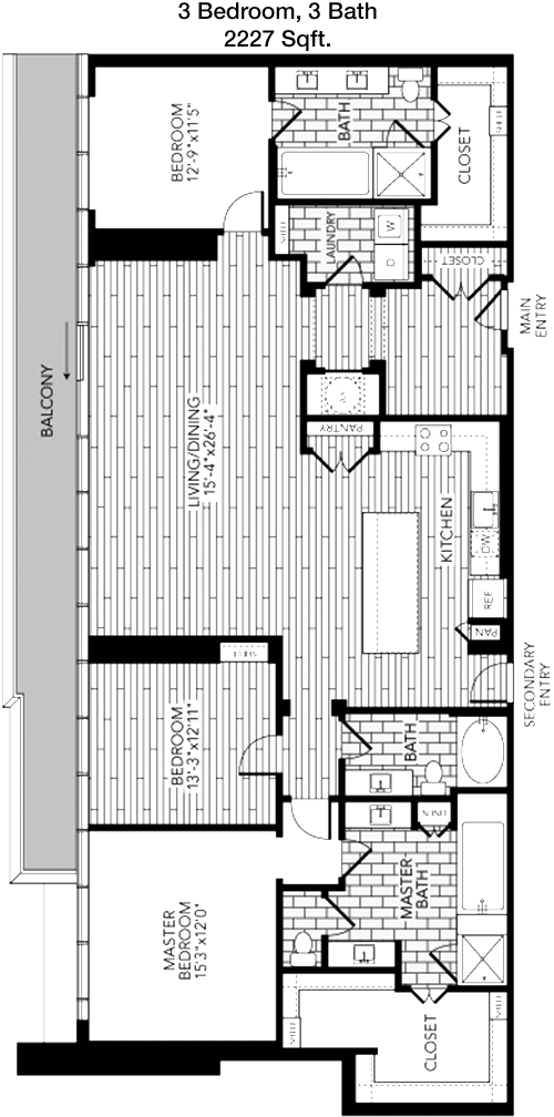 2,227 sq ft floorplan layout
