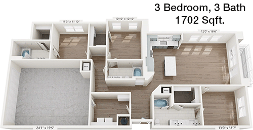 1,702 sq ft floorplan layout