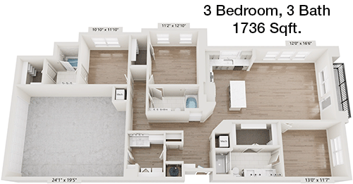 1,736 sq ft floorplan layout