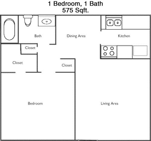 575 sq ft floorplan layout