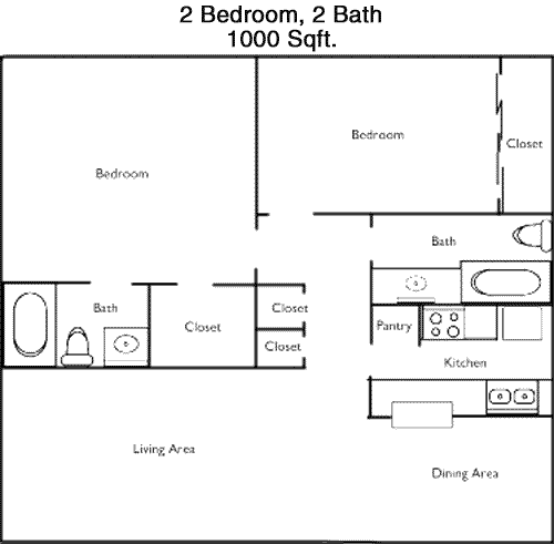 1,000 sq ft floorplan layout