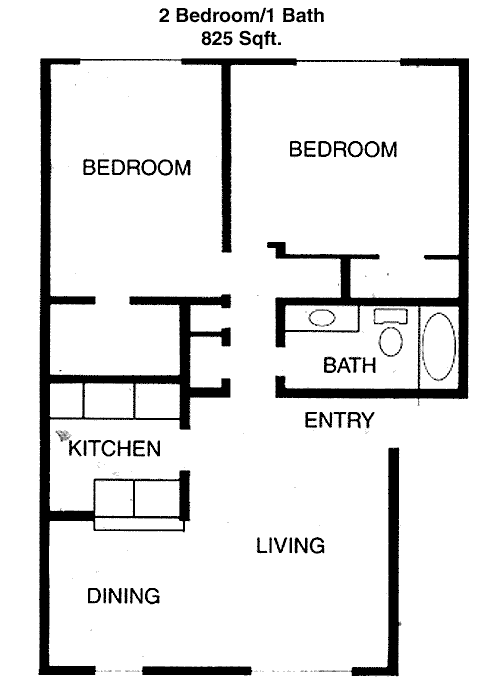 825 sq ft floorplan layout