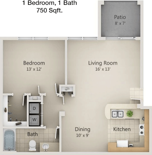 750 sq ft floorplan layout