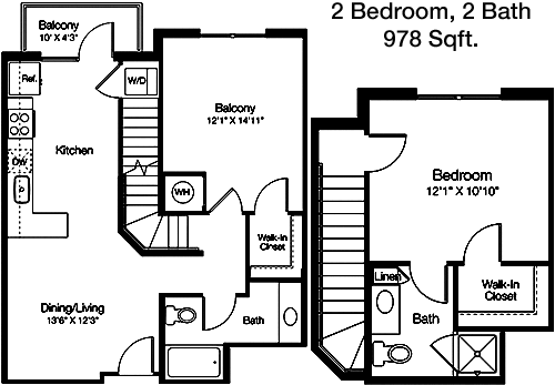 978 sq ft floorplan layout